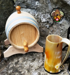 Schnapsfass - Holzfass 3 Liter Eiche inkl. Honig-Kräuterschnaps